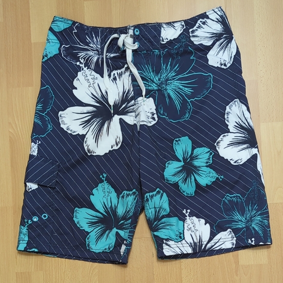 Urban Advantage Other - Navy and Teal Floral Men's Board Shorts